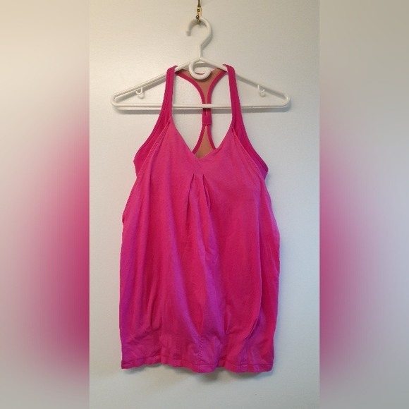 Bright pink Lululemon tank with built-in bra - size 8. - Picture 1 of 3